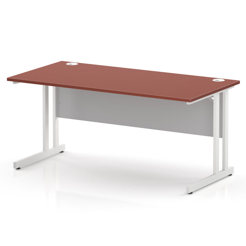 Impulse 1600 x 800mm Straight Office Desk - White Cantilever Leg