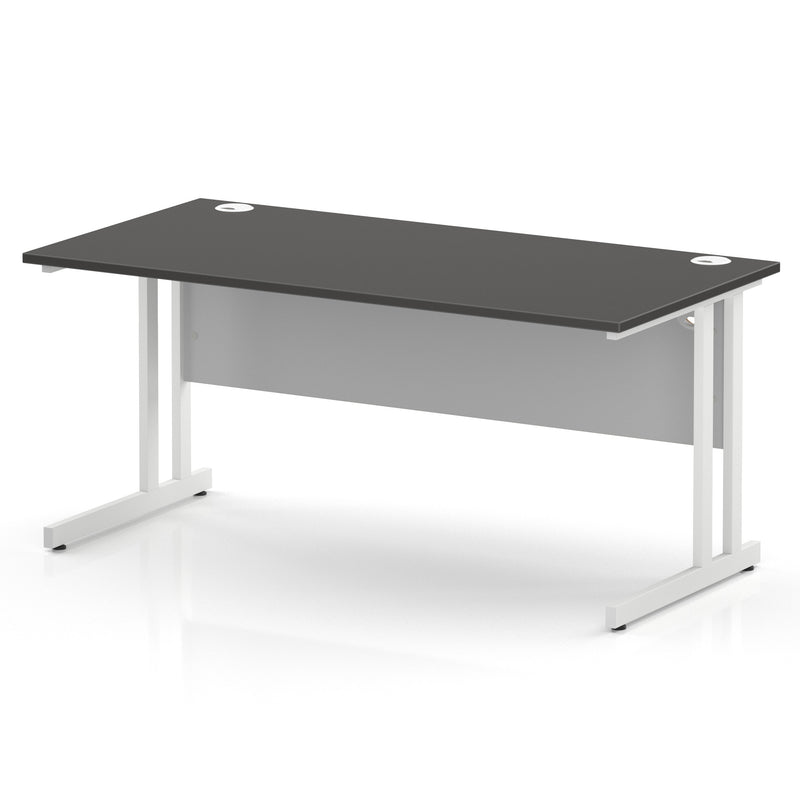Impulse 1600 x 800mm Straight Office Desk - White Cantilever Leg - view 2