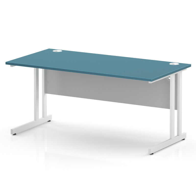 Impulse 1600 x 800mm Straight Office Desk - White Cantilever Leg - view 3