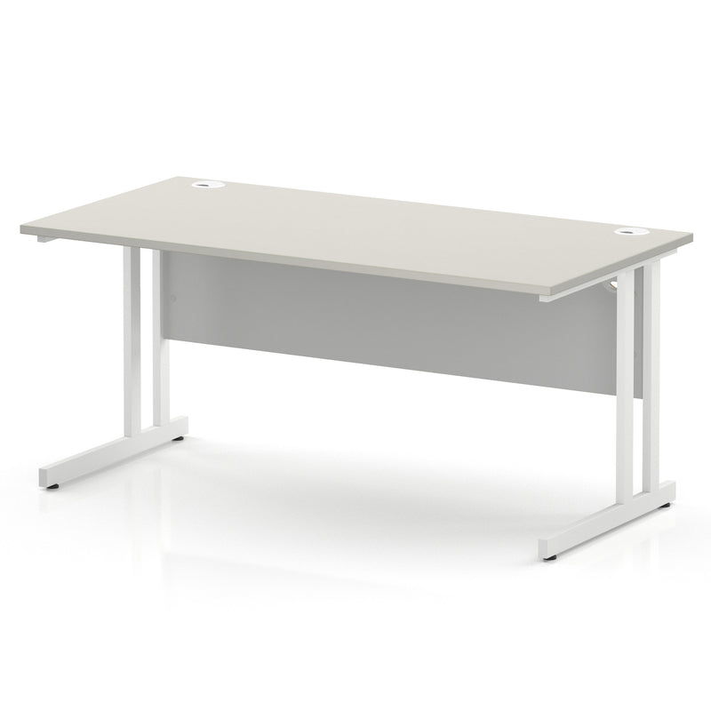 Impulse 1600 x 800mm Straight Office Desk - White Cantilever Leg - view 4