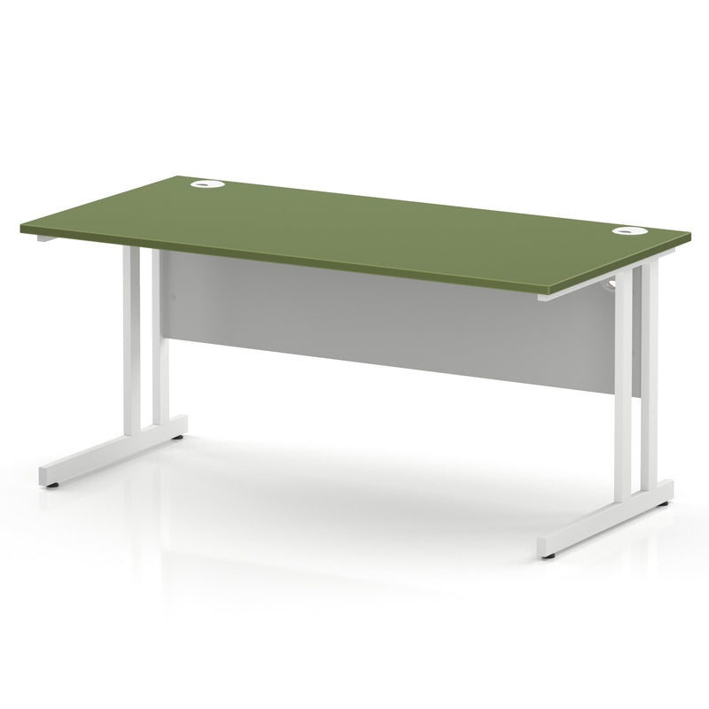 Impulse 1600 x 800mm Straight Office Desk - White Cantilever Leg - view 5