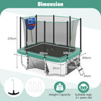 Rectangle Outdoor Trampoline 317 x 255 cm Backyard Trampoline