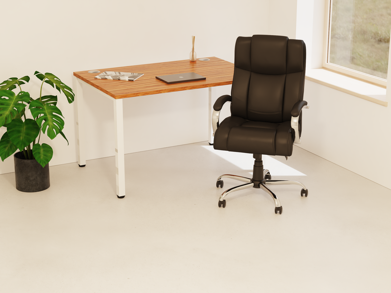 Texas High Back Heavy Duty Executive Black Leather Office Chair with Arms