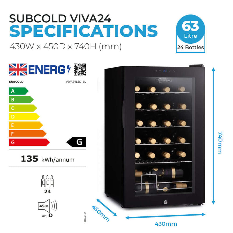 Subcold Viva24 24 bottle LED wine cooler, photo 6
