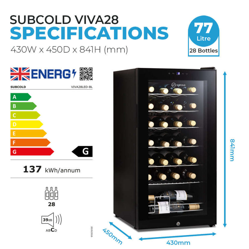 Subcold Viva28 28 bottle LED wine cooler, photo 6