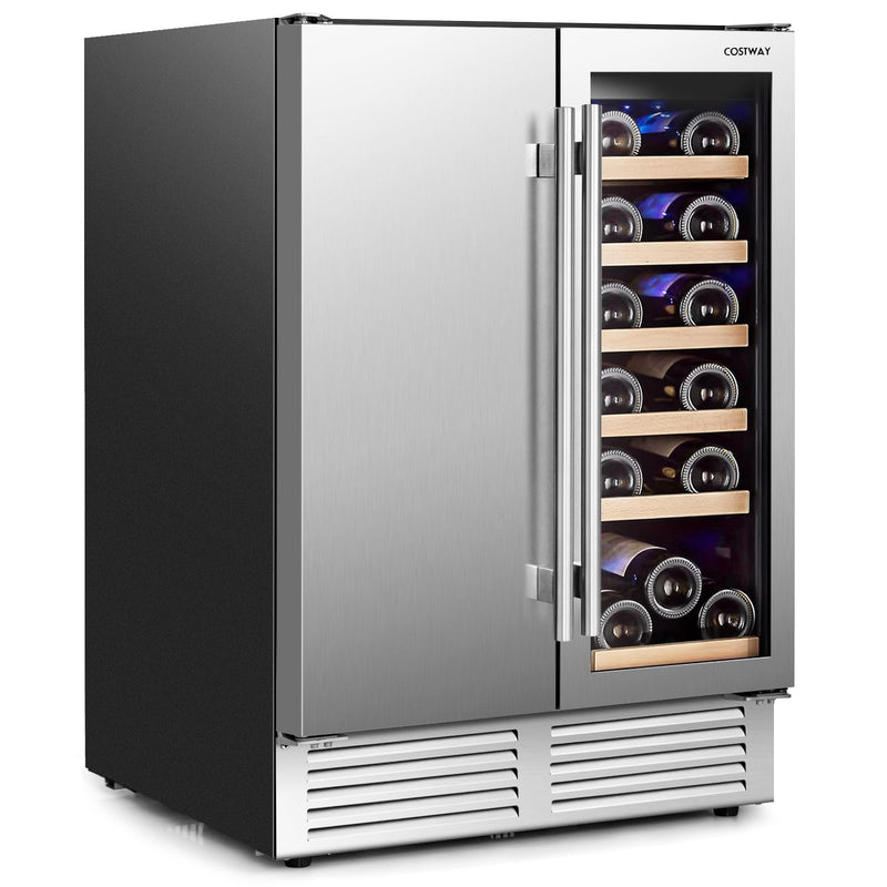 2-in-1 Beverage and Wine Cooler with Powerful Compressor
