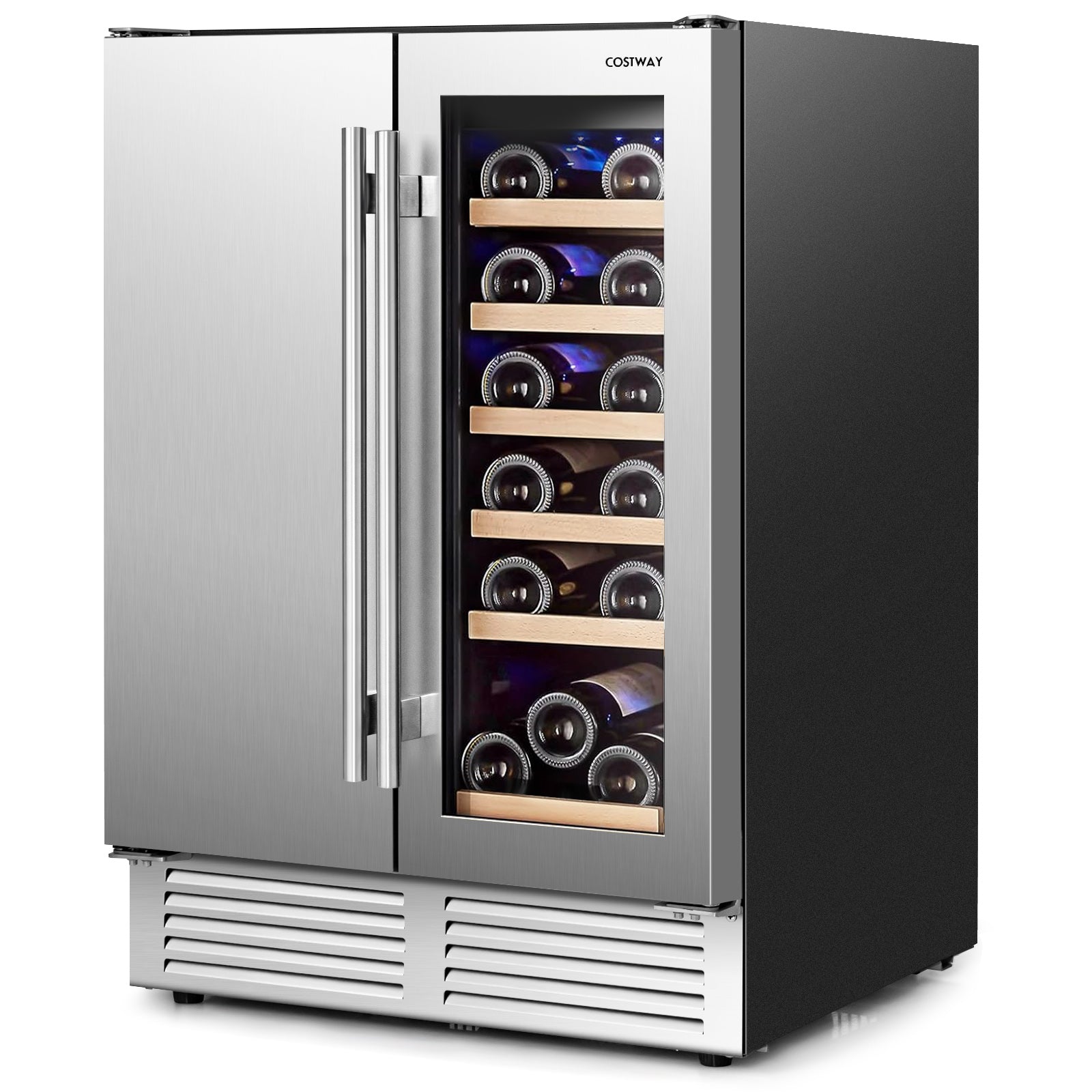 2-in-1 Beverage and Wine Cooler with Powerful Compressor