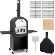 Wood Fired Pizza Oven with Protective Cover Pizza Stone Pizza Peel and Storage