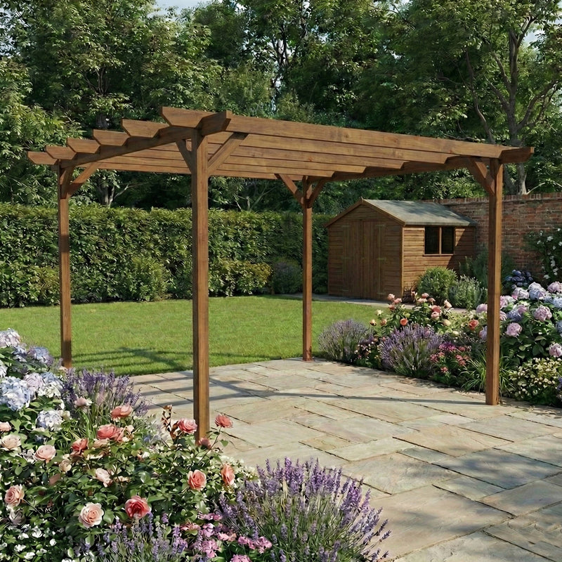 Chamfered Wooden Garden Pergola Kit - image 3