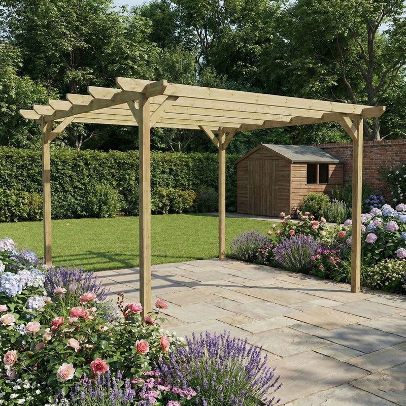 Chamfered Wooden Garden Pergola Kit - image 7