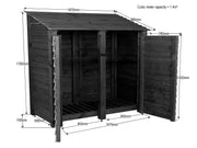 Wooden Log Store with Doors 