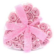 Set of 24 Soap Flower Heart Box - Pink Roses - image 1
