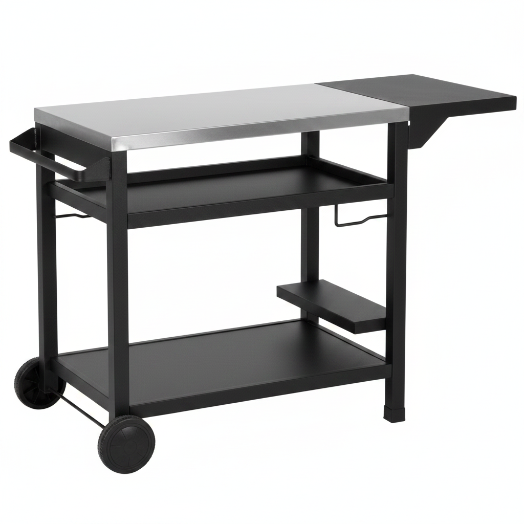 Outsunny BBQ Grill Table Stainless Steel Black