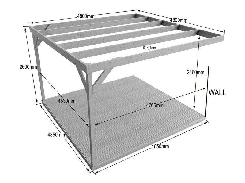 Wall-mounted Box Pergola and Decking Kit - image 13