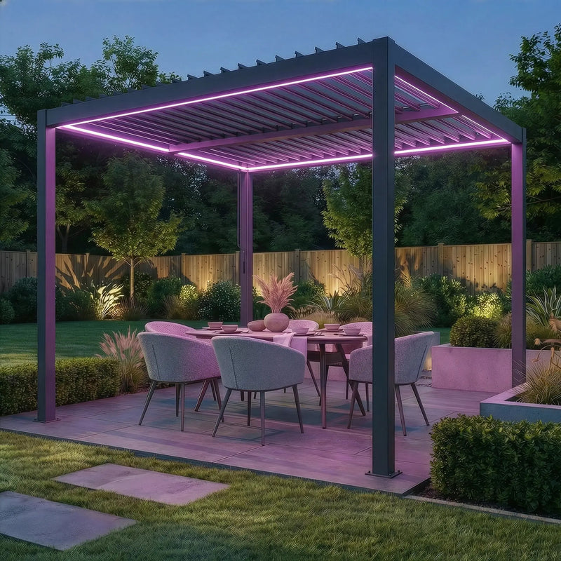 Como 3x3 Pergola Latte, garden lifestyle view