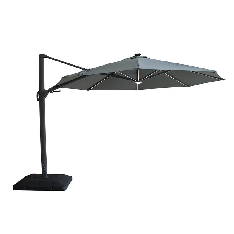 Maze Aramis Solar LED 3.5m Round Cantilever Parasol - lifestyle garden