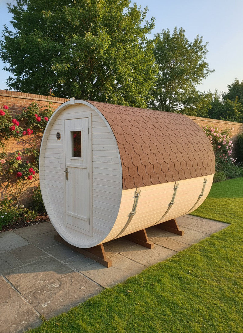 Steam & Oak Gas Barrel Sauna 2.4m with Porch (Electric or Wood-Fired) - image 10