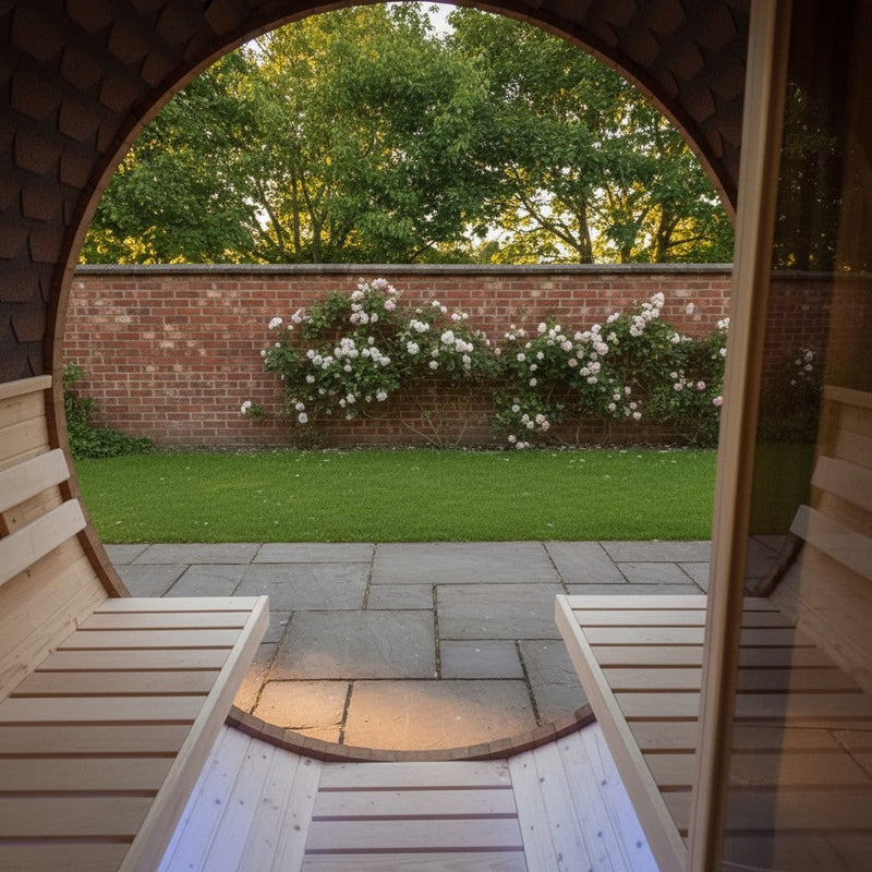 Steam & Oak Gas Barrel Sauna 2.4m with Porch (Electric or Wood-Fired) - image 11