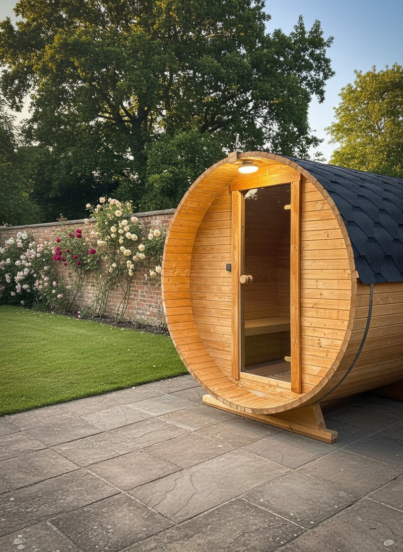 Steam & Oak Gas Barrel Sauna 2.4m with Porch (Electric or Wood-Fired) - image 12