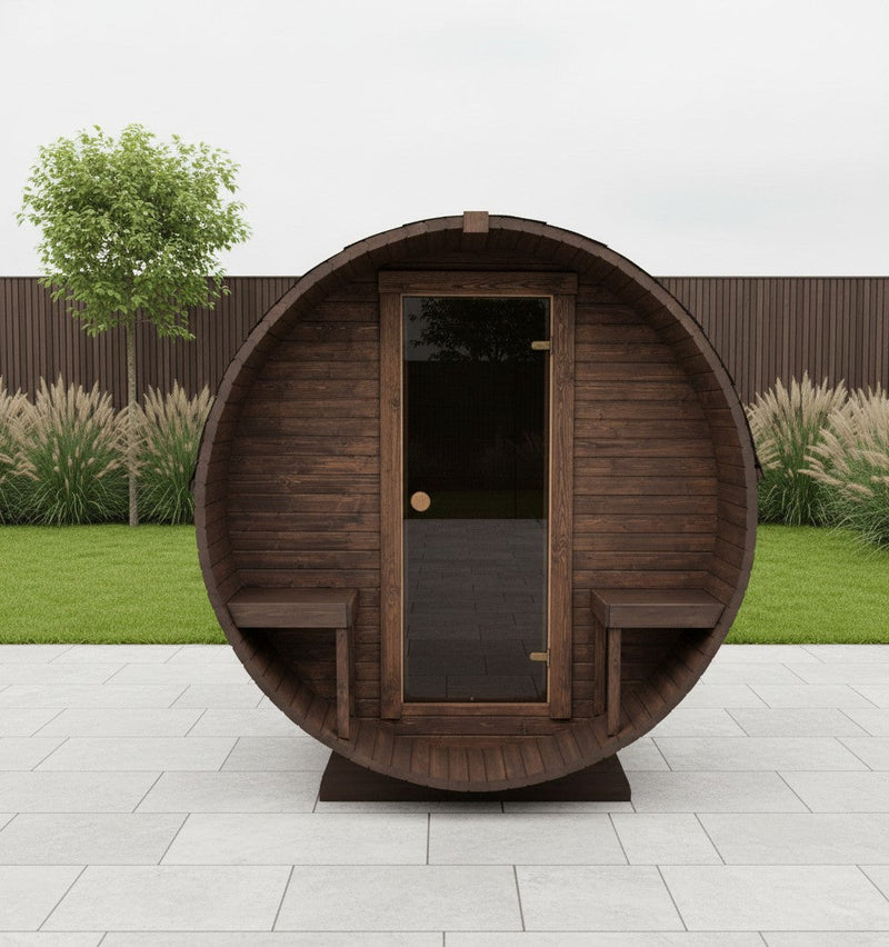 Steam & Oak Gas Barrel Sauna 2.4m with Porch (Electric or Wood-Fired) - image 13