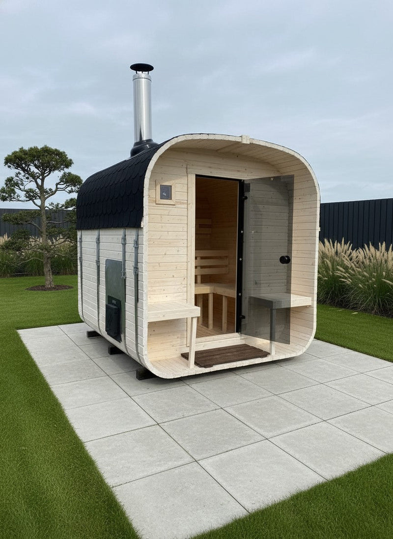 Steam & Oak Gas Cube Sauna 2.4m with Porch (Electric or Wood-Fired) - view 9