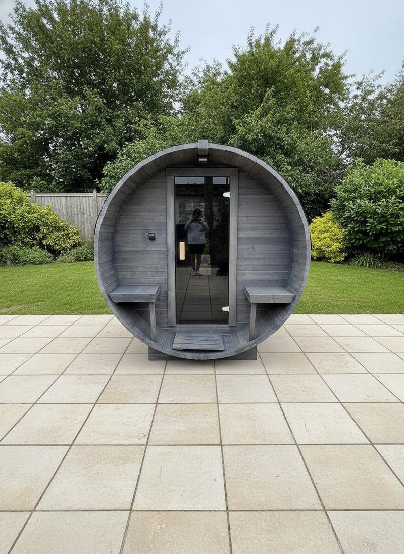 Steam & Oak Gas Barrel Sauna 2.4m with Porch (Electric or Wood-Fired) - image 5