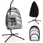 Hanging Swing Egg Chair with Stand Cozy Head Pillow  Cushion