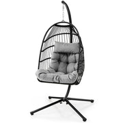 Hanging Swing Egg Chair with Stand Cozy Head Pillow  Cushion