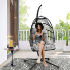 Hanging Swing Egg Chair with Stand Cozy Head Pillow  Cushion