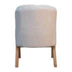 Bouclé Handcrafted Accent Chair with Solid Mango Wood Frame, Brown