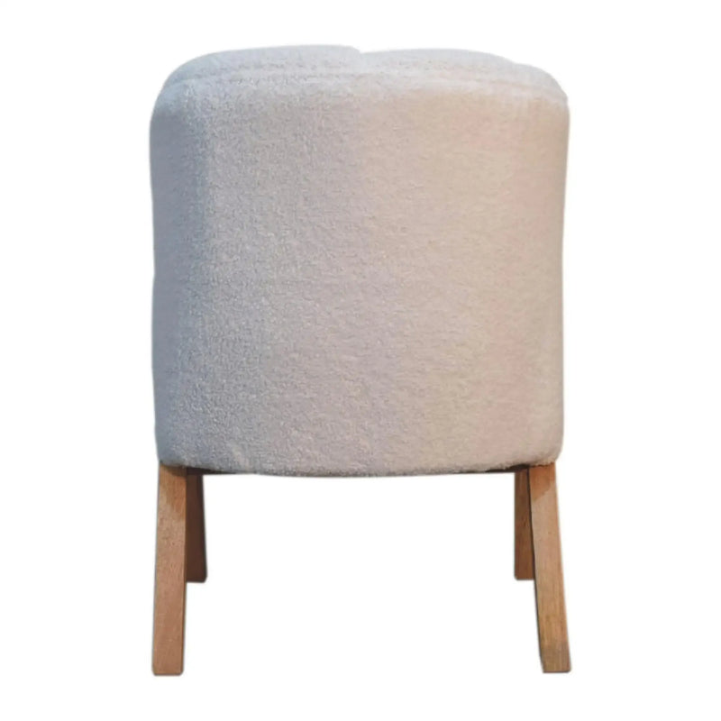 Bouclé Handcrafted Accent Chair with Solid Mango Wood Frame, Brown