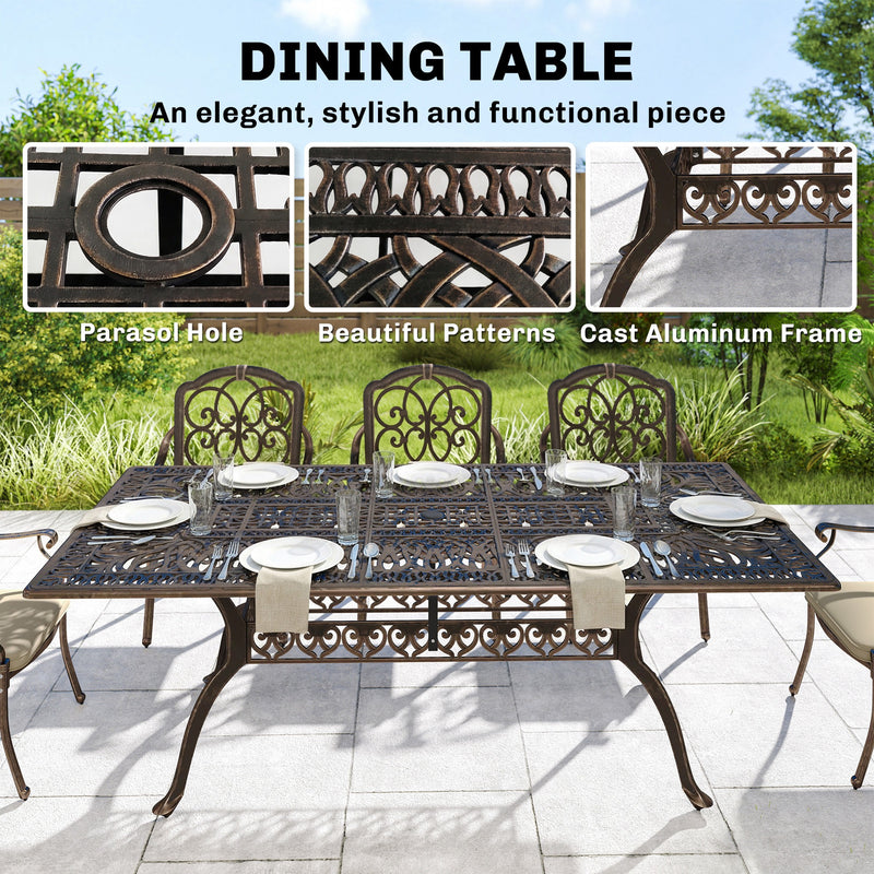 Outsunny 9-Piece Cast Aluminium Dining Set Bronze Patio