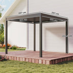 Outsunny Electric Aluminium Pergola with LED Lights 3x3m