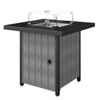Outsunny Gas Fire Pit Table 11.7KW with Wind Guard Black