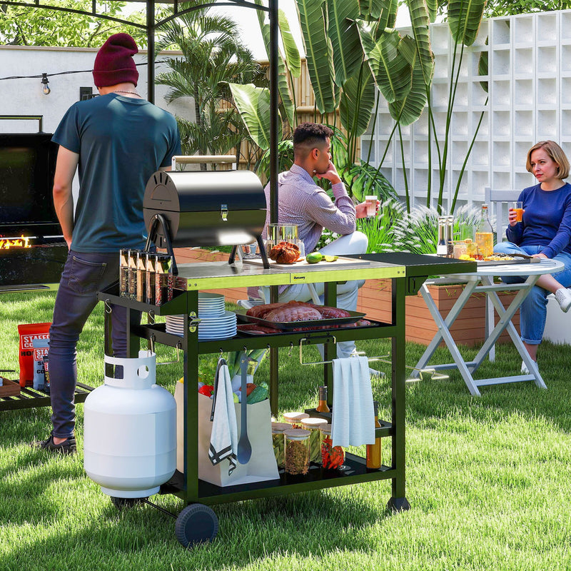 Outsunny Portable Foldable Charcoal BBQ Grill Yellow