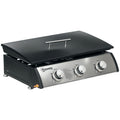 Outsunny 3 Burner Gas BBQ Grill with Lid Black