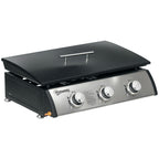 Outsunny 3 Burner Gas BBQ Grill with Lid Black