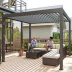 Outsunny Electric Aluminium Pergola with LED Lights 3x3m