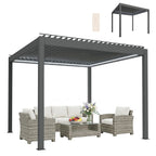 Outsunny Electric Aluminium Pergola with LED Lights 3x3m