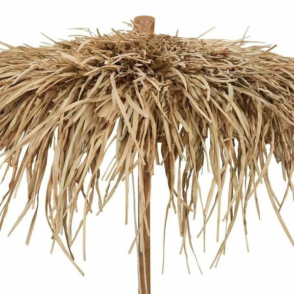 vidaXL Garden Parasol | Brown | Bamboo pole, Banana leaf roof | 270 cm diameter