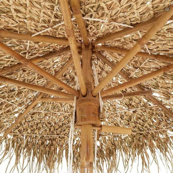 vidaXL Garden Parasol | Brown | Bamboo pole, Banana leaf roof | 270 cm diameter