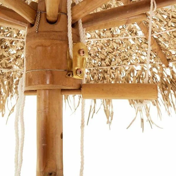 vidaXL Garden Parasol | Brown | Bamboo pole, Banana leaf roof | 270 cm diameter