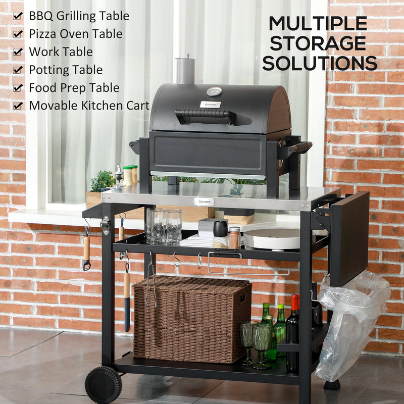 Outsunny Portable Foldable Charcoal BBQ Grill Yellow