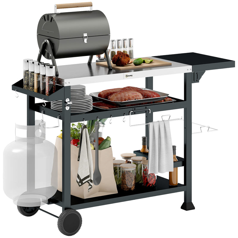Outsunny Portable Foldable Charcoal BBQ Grill Yellow