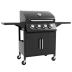 Outsunny 4+1 Burner Gas BBQ Grill Outdoor Barbecue Trolley with Wheels and Storage