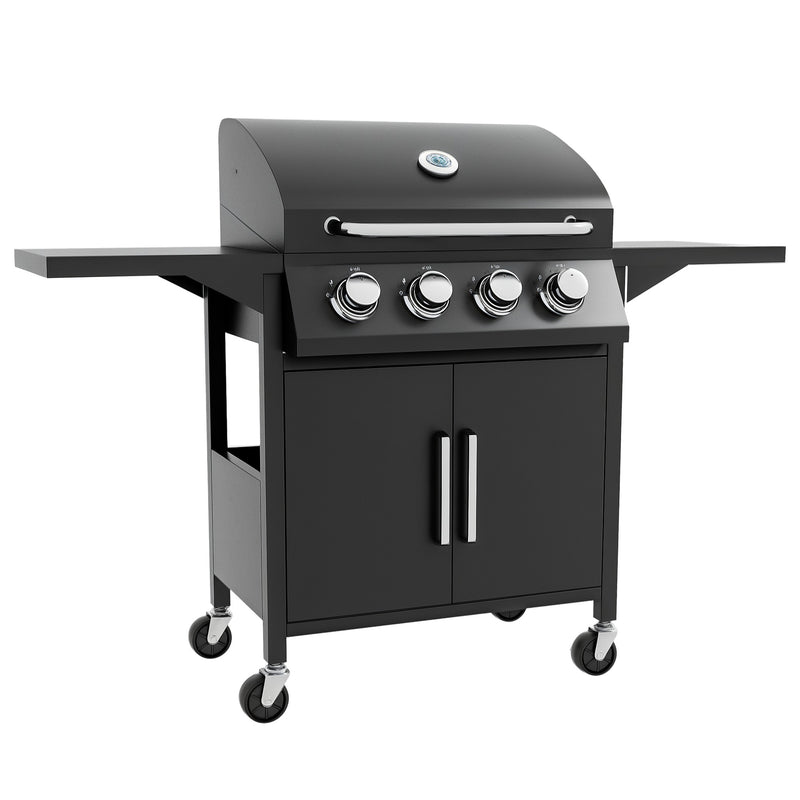 Outsunny 4+1 Burner Gas BBQ Grill Outdoor Barbecue Trolley with Wheels and Storage