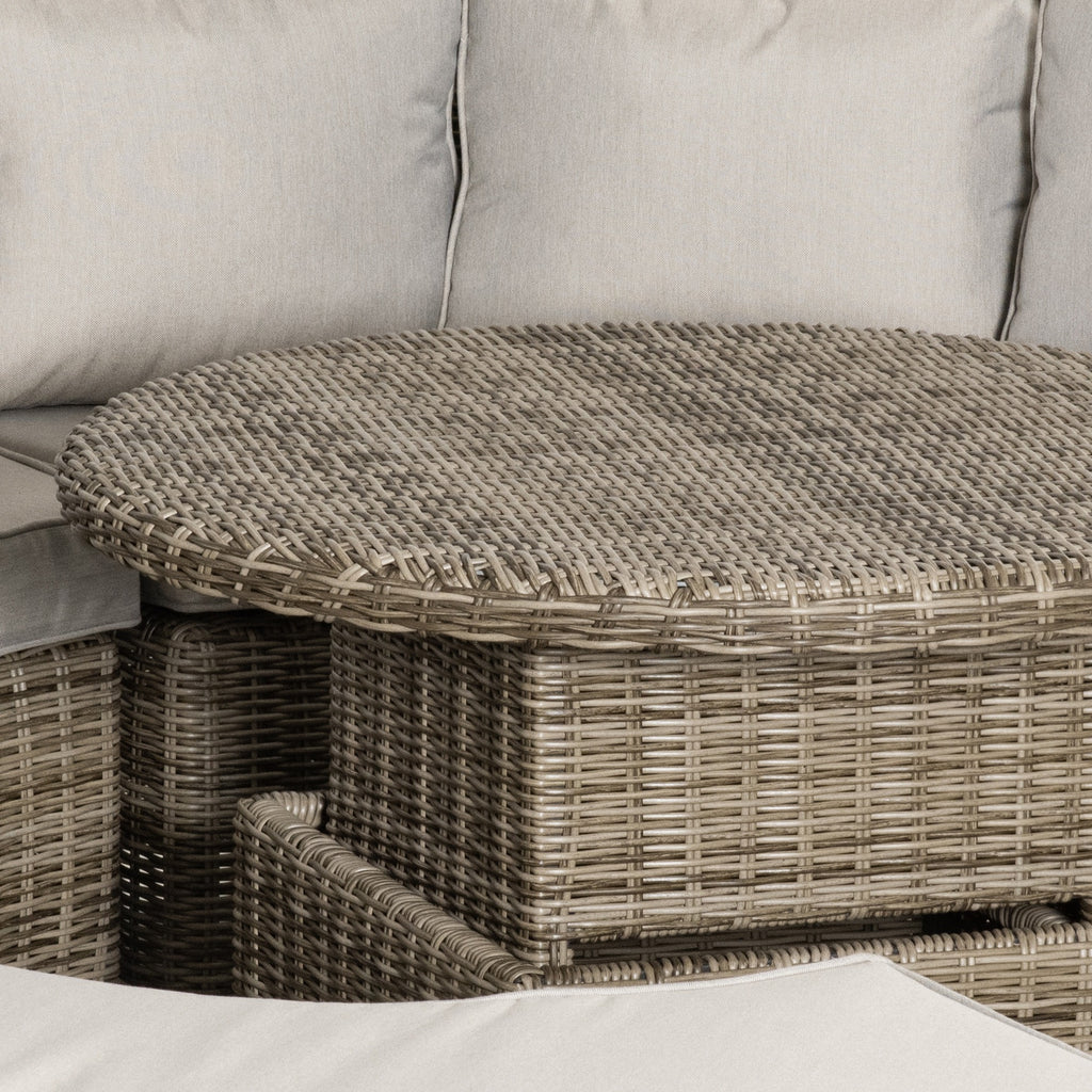 Outsunny 5 Pieces Outdoor PE Rattan Round Garden Daybed with Cushions