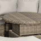 Outsunny 5 Pieces Outdoor PE Rattan Round Garden Daybed with Cushions