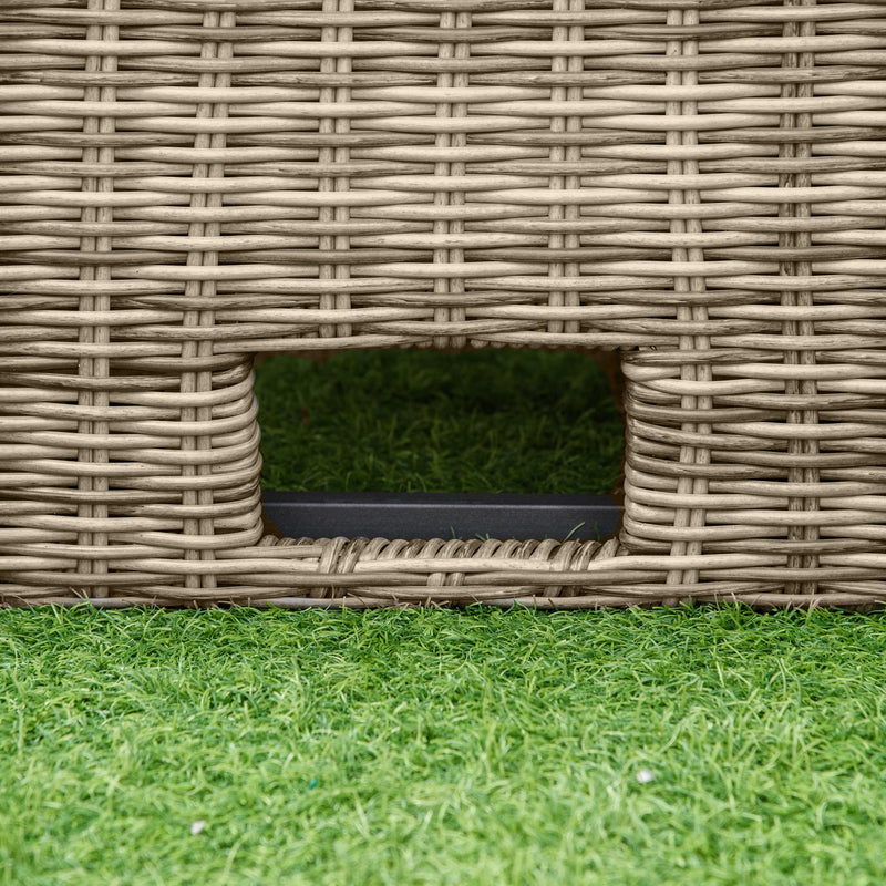 Outsunny 5 Pieces Outdoor PE Rattan Round Garden Daybed with Cushions