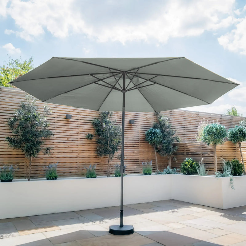 Maze - Capri 3m Round Tilting Parasol with Crank Handle - Oil Green